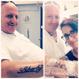 Amit has got his Liberty Now tattoo 😁 enjoy 🌹 Rosetattoo Israel 🌹 #libertynow #ink #tattooshop #tattoo 