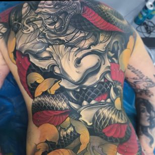 Hanya back piece #hanya #hannya #mask #snake #chrysantemum #back piece # #wearesorrymom