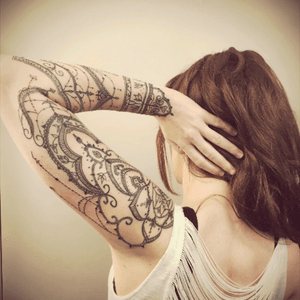 Mandala sleeve by Arild Flatebø, Contrast Ink Tattoo, Sandefjord. #contrastinktattoo #welovegreatink #tattoodo #ink #mandala #mandalasleeve #femenine #sleeve #norway #arildflatebo