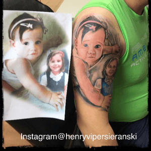Portrait of a baby by me in progress /// portret w moim wykonaniu c.d.n #tattoo_art_worldwide #tattoo_artist #portaittattoo #polishtattooartist #tattoouk 