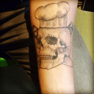 My first of many to come Tattoos #firstink #royalbastard #chef #skull 