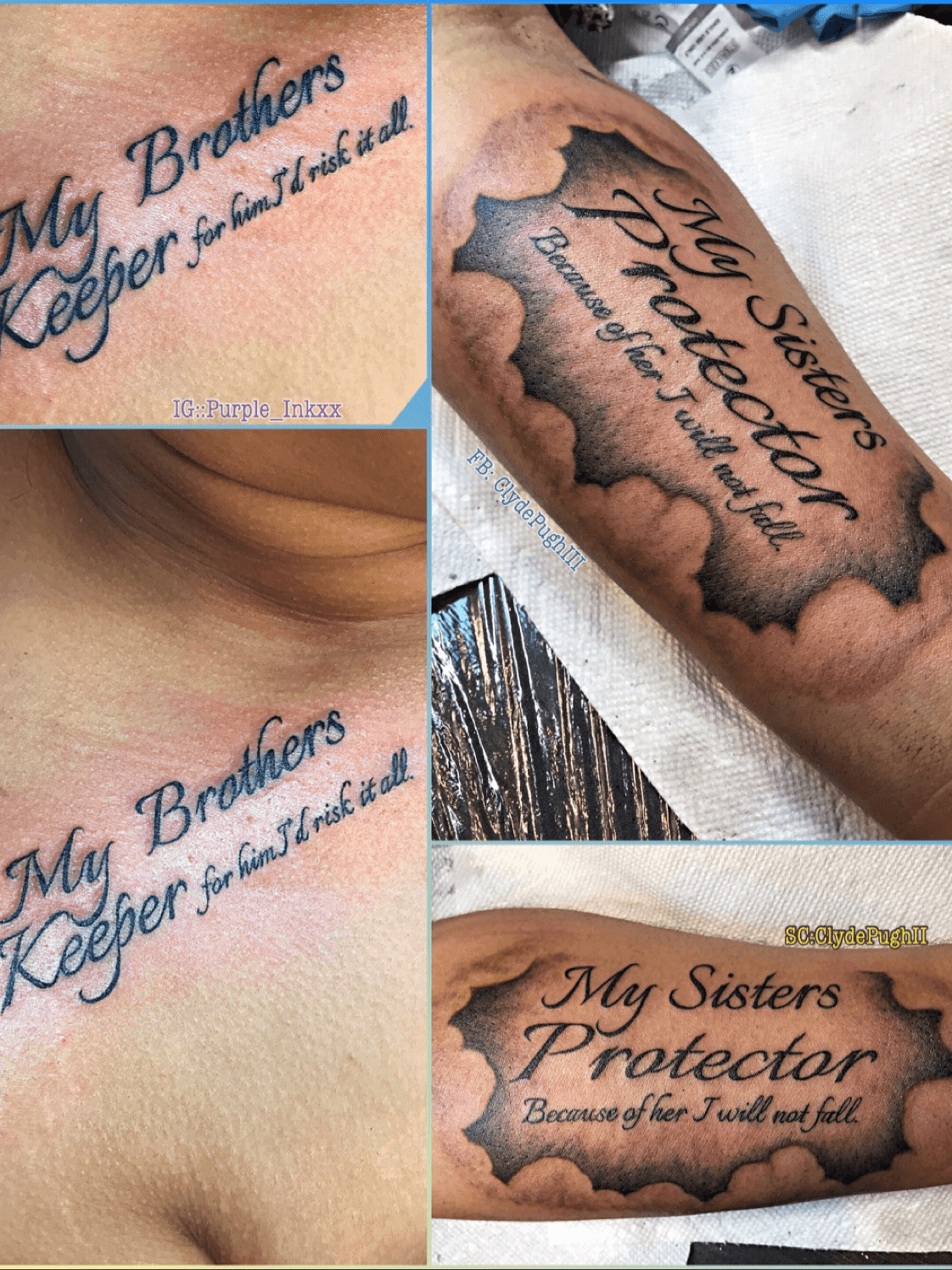 Tattoo uploaded by Sarah Calavera  Infinity hearts and the phrase My  brothers keeper My sisters protector siblingtattoo brother sister  matchingtattoos infinity heart  Tattoodo