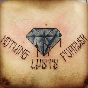 Last tattoo for a while #nothinglastsforever #diamond #blood #noimnotemo
