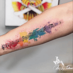 #music is vibrantly #colorful some #watercolor notes done by @miko_nyctattoo 
