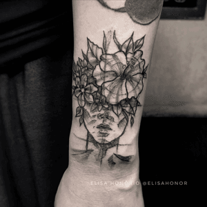 Woman with flowers, original creation