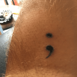 My first tattoo dot and semicolon# 