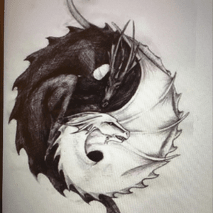 Still looking for a tattoo artist 😅 Planning lon doing something like this, but with Alduin and Paarthunaux from #skyrim. Not sure who the original artist is so i cant gove photo credit 😢------#Dragons #VideoGame #LookingForTattooArtist 