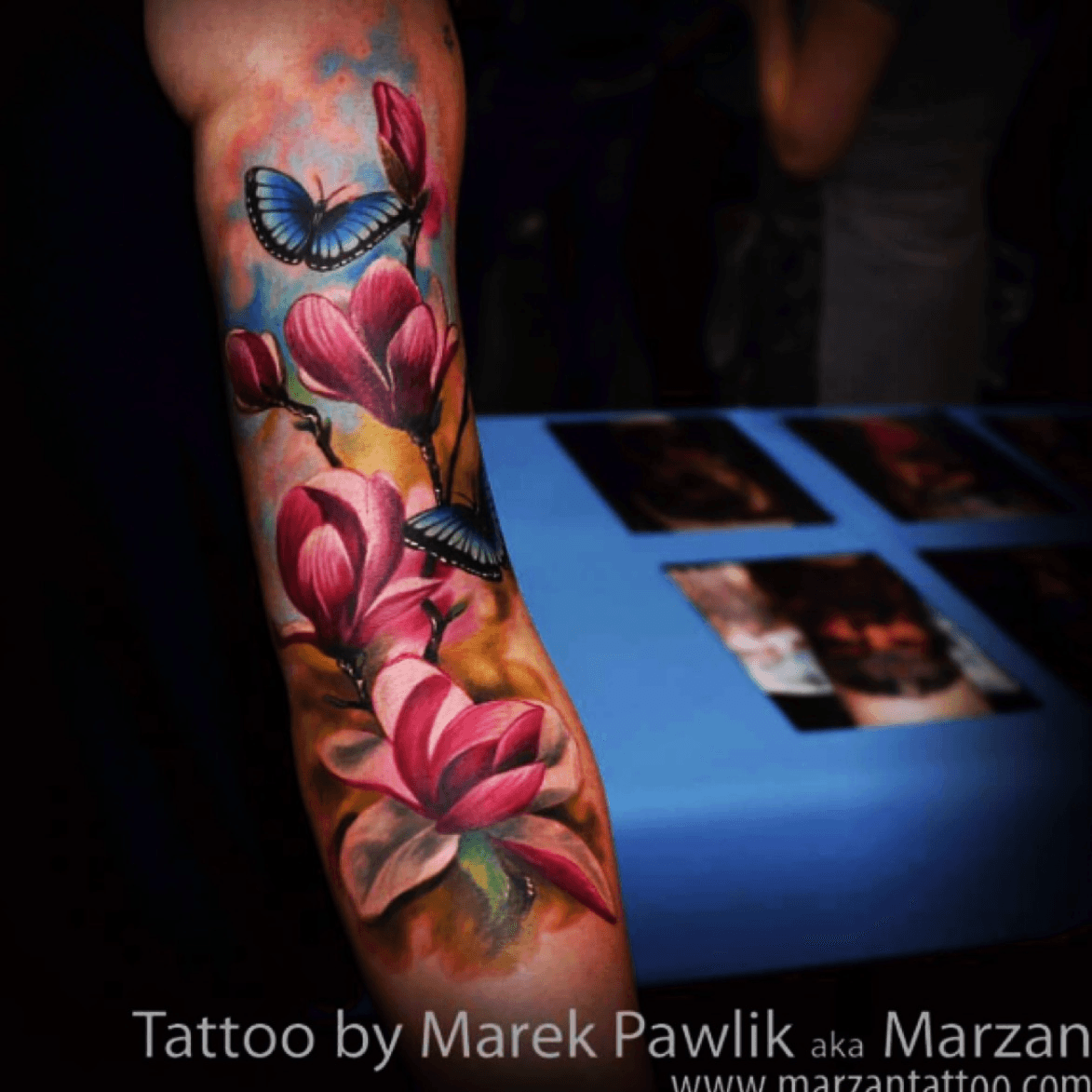 Tattoo uploaded by Tara • #flowers #orchids #butterfly #sleeve • Tattoodo