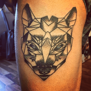 Geometric wolf tattoo. #linework 