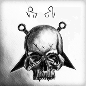 Edited sketch of my next tattoo made by me. Rebels Regime Logo #concept #nexttattoo #skull #kunaidagger #kunai 