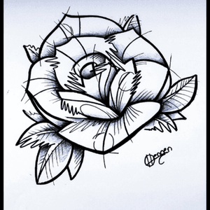 Eigene künstleriche Darstellung einer New School Rose im Sketch Style. #Abstract #Rose #Tattoo #Sketch #Style #Black #Grey #Lining #Hatching #Moko #Tattoostudio #Merzig #Saarland