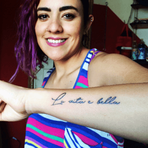 This is my wife #LaVitaeBella #letters #lines #linestattoo #MyWife 