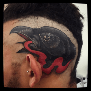 #crow #head #neotraditional #black #greedymonkey #fabrizioberlendis 