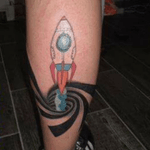 #rocket #leg #funnytattoo #spacetattoo #mybodyart 