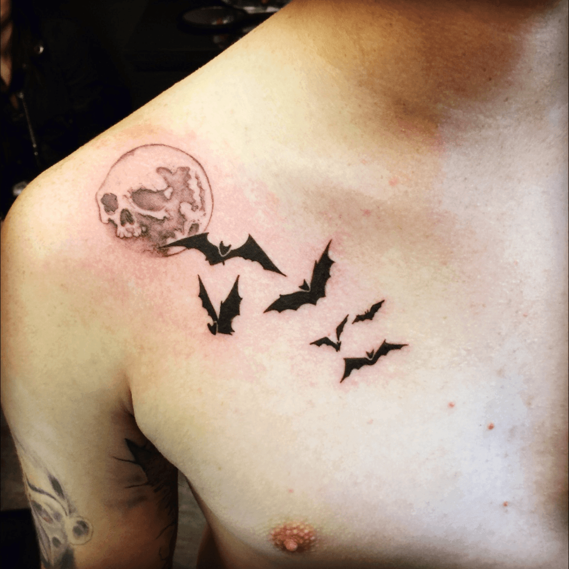 Got some bats as a different take on the classic swallows Done by Martina  at A Sailors Grave Belfast  rtattoos