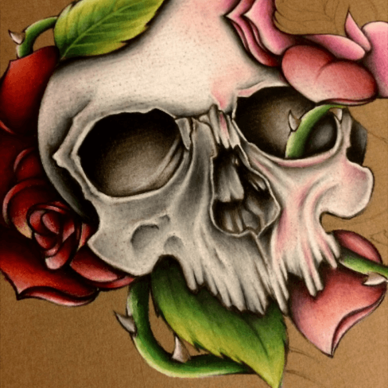 Dead skull with rose flowers sketch Vector drawing dead skull with rose  flowers sketch isolated on white background  CanStock
