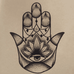 a design i did for a pal #hamsa #pointilism #dotwork #hamsahand #handofhamsa #om #lotus #allseeingeye #drawing #Black 