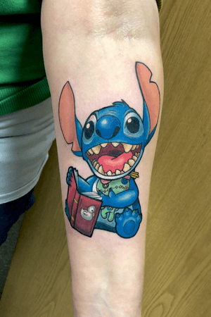 Stitch tattoo I did on my client :) : r/disney