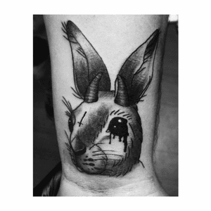  #rabbit #demonicrabbit #traditional #devilhorns #blackwork #myartwork #mydesign 