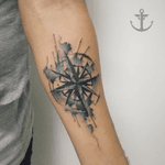 Wind Rose black and grey watercolor tattoo #tattoo #watercolor #blackandgrey #windrose #felipebernardes #aquarela #tattoodo #customdesign #brasil #tattoist #besttattooartists 
