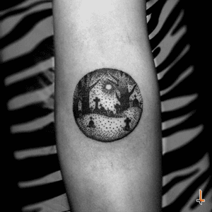 Nº176 Memento Mori #tattoo #ink #dotwork #graveyard #graveyardgirl #night #crypt #scary #mementomori #obscure #bylazlodasilva Designed by Tann Menéndez