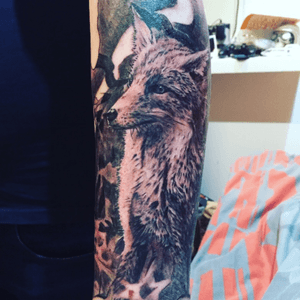 Fox sleeve 🐺#fox#sleeve #animal #blackAndWhite 