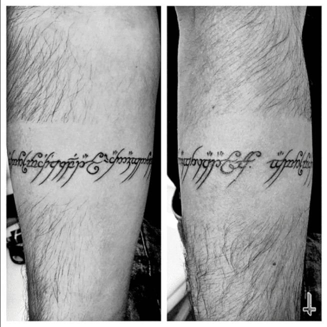Seokhee Byun Sophie melbourne tattoo on Instagram One Ring inscription  Band with Hobbit holeswipe to see the video covers scars Thanks for  your trust  By sophieatattoo At