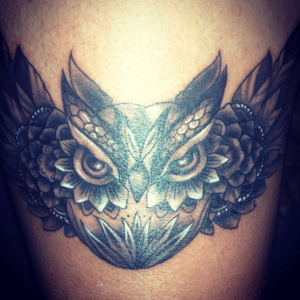 Soaring owl that was done in Thailand. #owl #thigh #thailand 