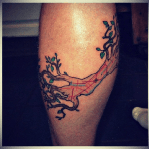 #map of the isthmus in #madison #wi turning into #tree, by maggie gosselar @ colt's timeless tattoos