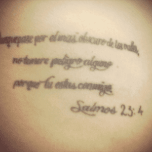 Right ribcage Tattoo. Salmos 23:4