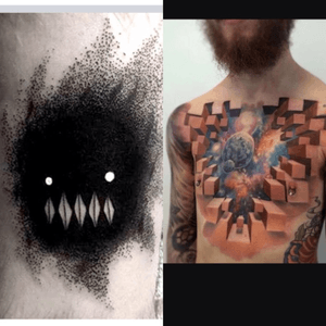 Im thinking to get a little beasty like this guy peaking out of a skin fallaway like the picture to the right. Thoughts? #newtattoo #addict #Black 
