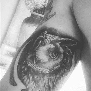 #owl #armtattoos #blackAndWhite #bird 