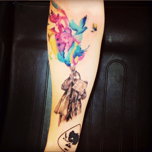 #watercolor #colorful #birds #myfirsttattoo #tattoo #inked #watercolortattoo 