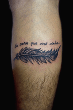 Feather/quote tattoo