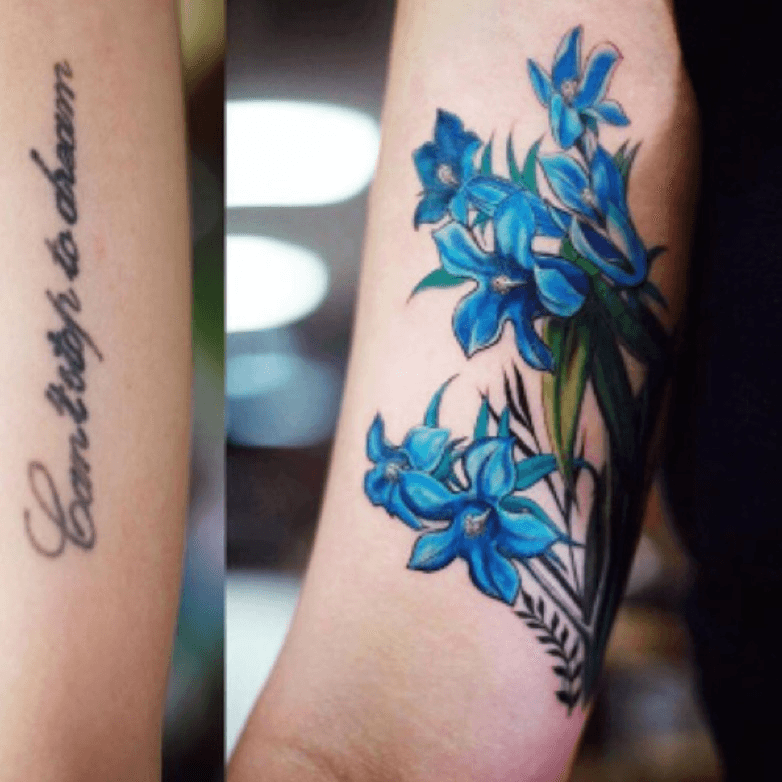 Blue Flowers Tattoo  TattooLopediaTattooLopedia