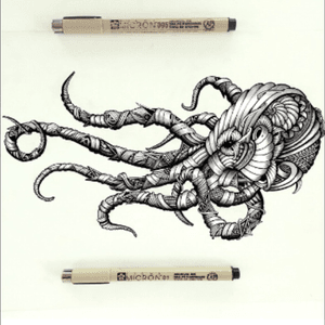 You can follow this artist on instagram #fayehaalidayart #octopus #blackandgrey 