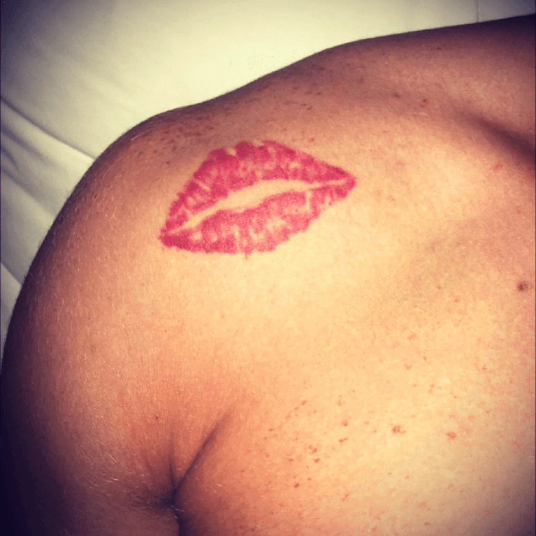 lipstick print tattoo