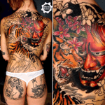 Japanese tattoo in progress #sexitattoo #girl #girltattooed #bestink #JapaneseArt #color 