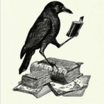 Book reading raven tattoo design #book #raven 