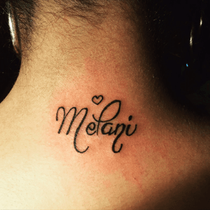 Melani tatto by queops hernandez #tatto #tattoart #leteringtattoo #leters #mexico