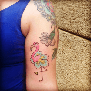 Flamingo hibiscus. My last tattoo. Right before my birthday 🎉🌺