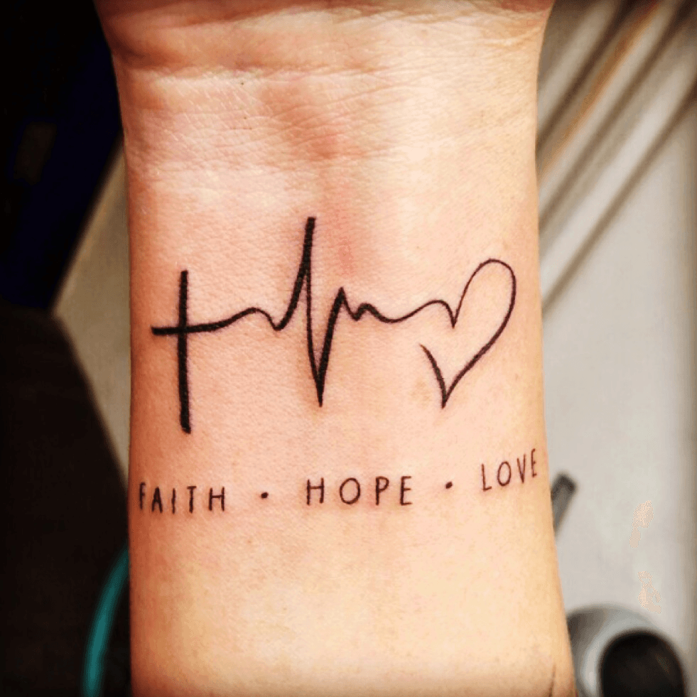 Nocturnal Tattoo Studio  HEARTBEAT FAITH HOPE LOVE Tattoo Meaning  These three makes a beautiful life for any person in this world There is  deep meaning behind faith hope love this help