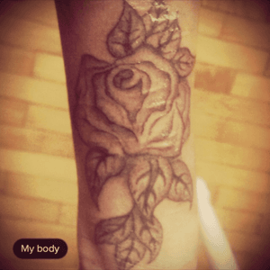 2nd tattoo fresh #rose #blackandgrey 
