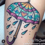 Umbrella tattoo #Umbrella #Rain #Drops #Heart 