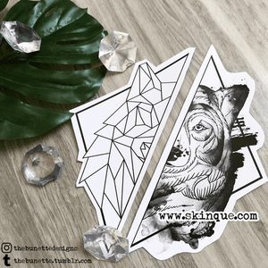For more designs and commissions www.skinque.com #wolf #animal #nature #geometric #watercolor #watercolortattoo #watercolour #abstract #abstracttattoo #trashpolka 