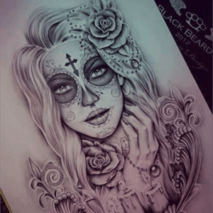 Dear whoever drew this masterpiece, please get in touch with me because I need your permission to get this perpetuated on my skin #catrina #drawing #dreamtattoo 
