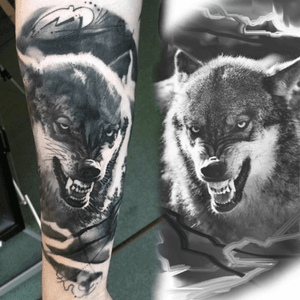 Fierce wolf tattoo #wolf 