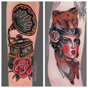 Some colorful designs by @stefbastian For info or bookings pls contact us at art@royaltattoo.com or call us at + 45 49302770#stefbastian #royal #tattoo #royaltattoo #royaltattoodk #royaltattoodenmark #traditional #gramophone #ladyhead #colorful 