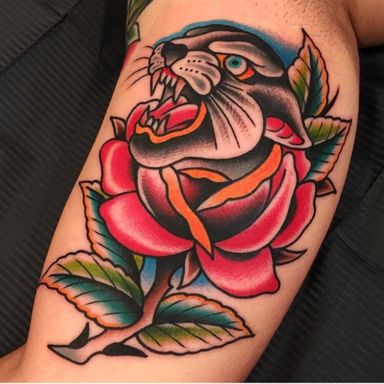 #bigcat #panthertattoo #rosetattoo #samuelebriganti