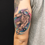 #astronaut tattoo on Shayna last night.  #astronauttattoo #spacetattoo #galaxytattoo 